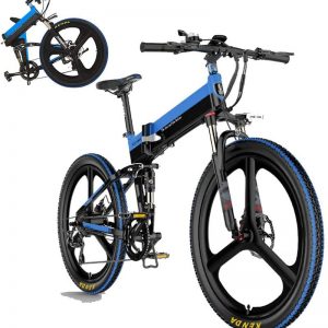 Bicicleta EBIKE plegable de montaña LANKELEISI XT750 400W