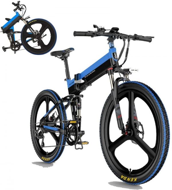 Bicicleta EBIKE plegable de montaña LANKELEISI XT750 400W