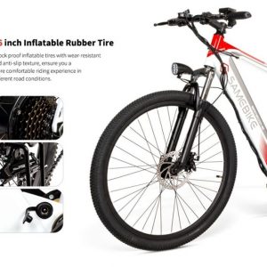 Bicicleta electrica con suspension delantera y luz led SAMEBIKE SH26